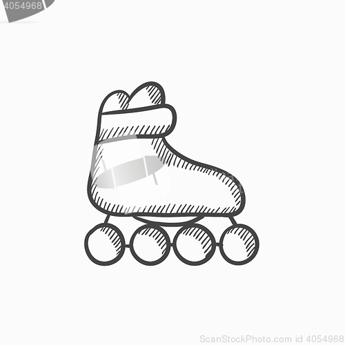 Image of Roller skate sketch icon.