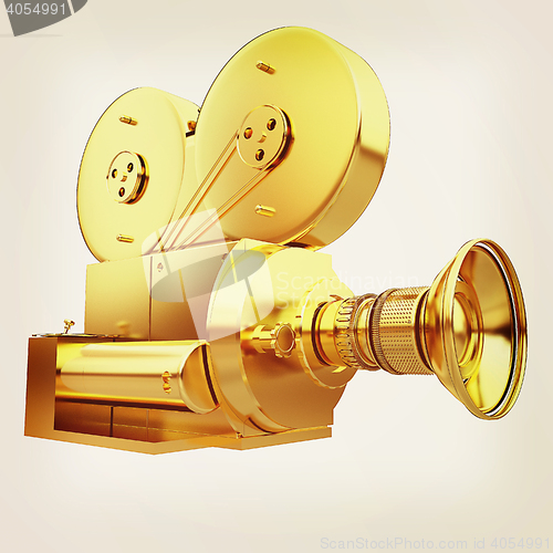 Image of Old camera. 3d render. 3D illustration. Vintage style.