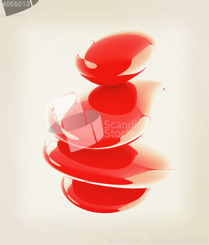 Image of Red spa stones . 3D illustration. Vintage style.