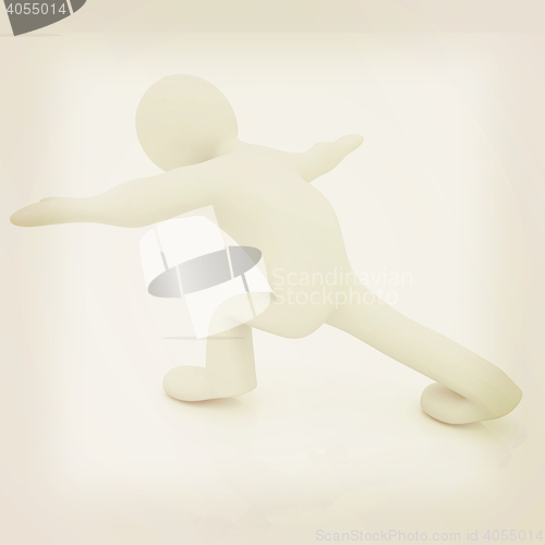 Image of 3d man isolated on white. Series: morning exercises - flexibilit