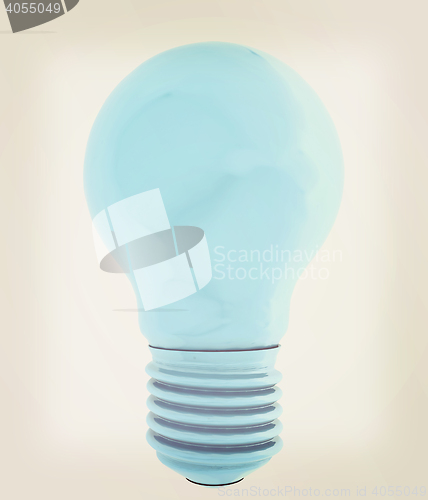 Image of 3d bulb icon. 3D illustration. Vintage style.