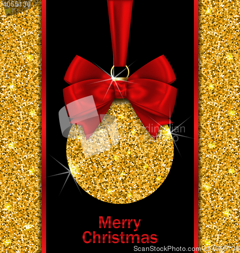 Image of Glitter Card with Christmas Ball 