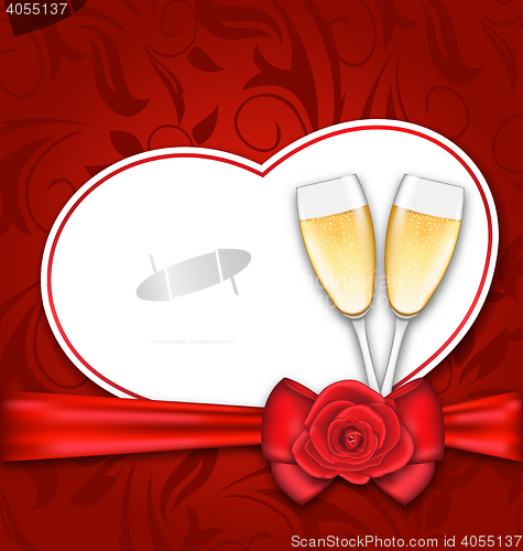 Image of Celebration Card Heart Shaped for Happy Valentines Day