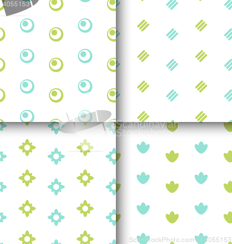 Image of Set Seamless Pattern with Geometric Texture, Colorful Kid Patter