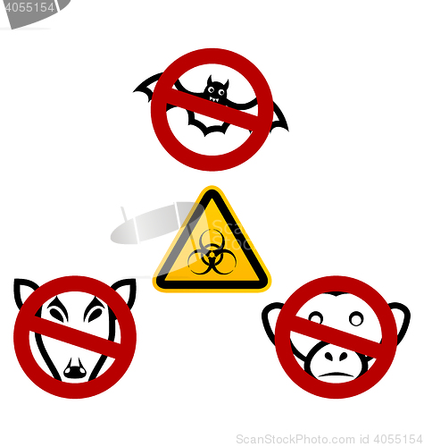 Image of Stop signs in order to avoid disease Ebola virus