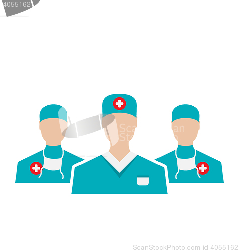 Image of Icons set of medical employees in modern flat design style, isol