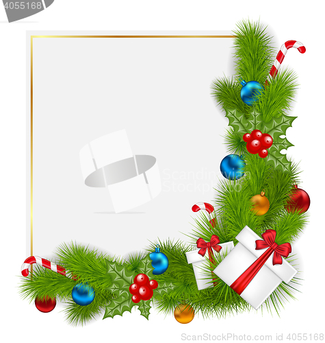 Image of Decorative border from a traditional Christmas elements 