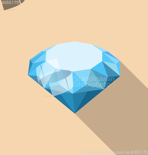 Image of Flat Icon of Diamond with Long Shadow