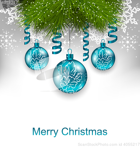 Image of Christmas Greeting Card with Traditional Adornment