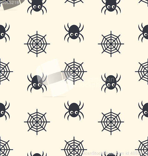 Image of Seamless Pattern Spider and Spider Web