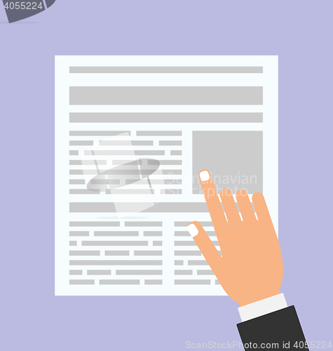 Image of Businessman Reading Business Newspaper