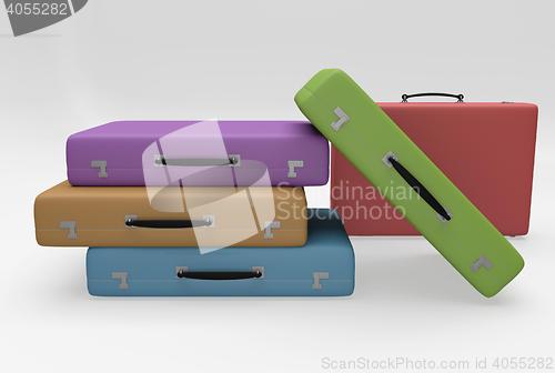 Image of color elegant suitcases