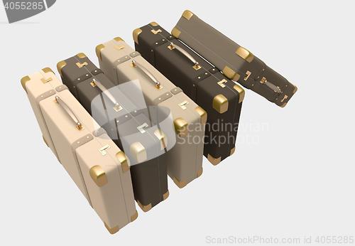 Image of color elegant suitcases