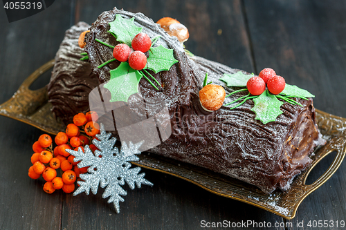 Image of Homemade Christmas chocolate ,,,, log.