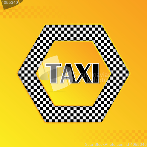 Image of Checkered taxi background with text in center