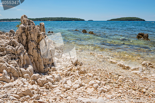 Image of Beautiful rocky beach in Istria, Croatia