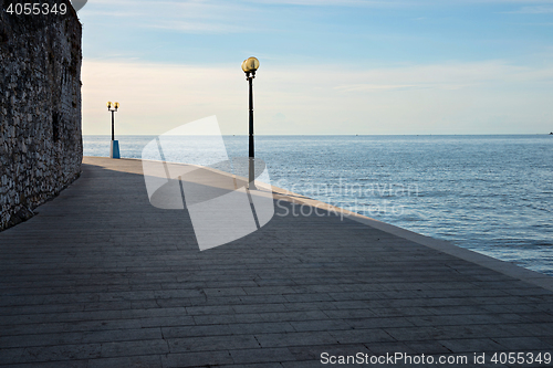 Image of Waterfront area in sunset