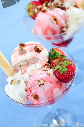 Image of Strawberry ice cream sundae