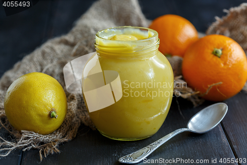 Image of Jar with lemon custard.