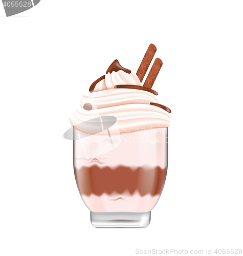 Image of Chocolate Ice Cream with Sticks Isolated