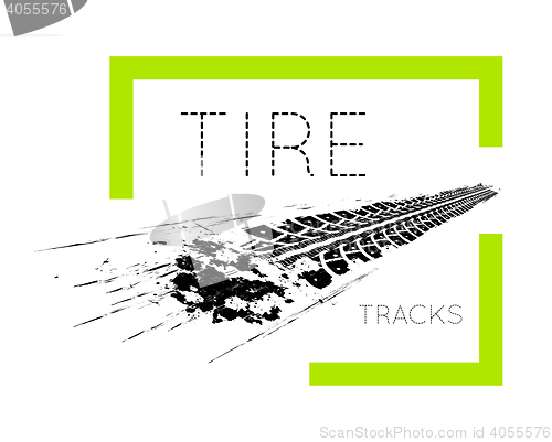 Image of Tire tracks on white