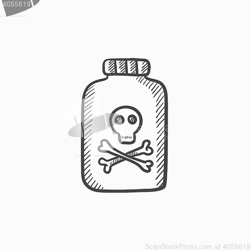 Image of Bottle of poison sketch icon.