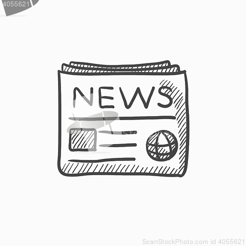 Image of Newspaper sketch icon.