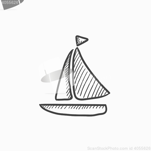 Image of Sailboat sketch icon.