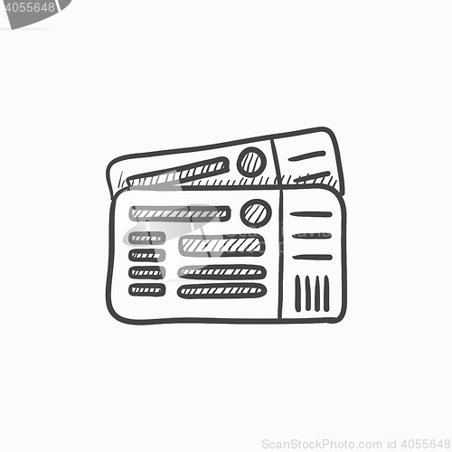 Image of Tickets sketch icon.
