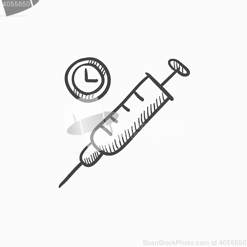 Image of Syringe sketch icon.