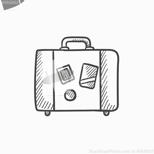 Image of Suitcase sketch icon.