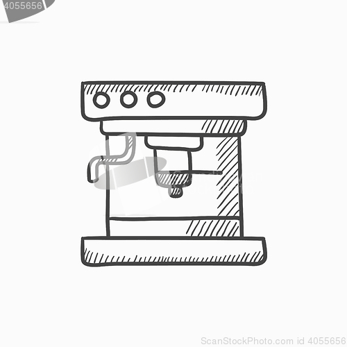 Image of Coffee maker sketch icon.