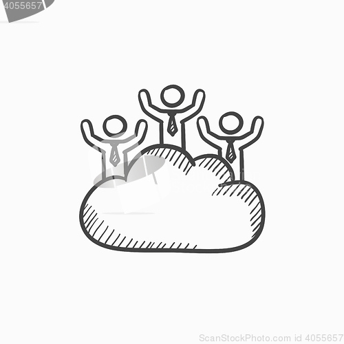 Image of Cloud computing sketch icon.