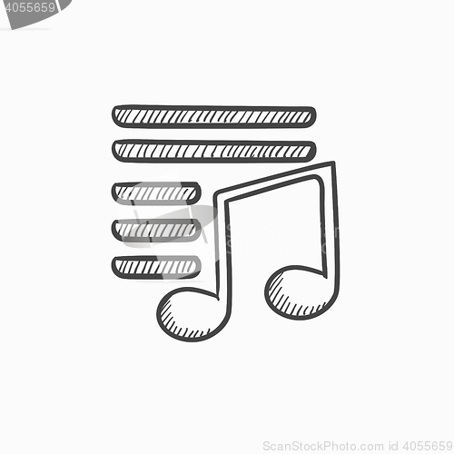 Image of Musical note sketch icon.