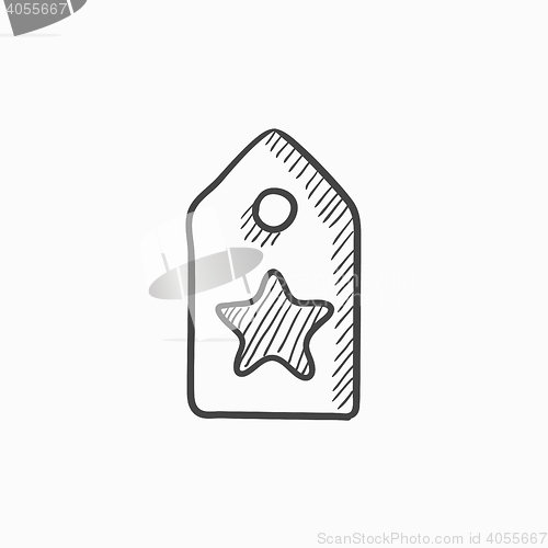 Image of Tag with star sketch icon.