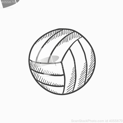 Image of Volleyball ball sketch icon.