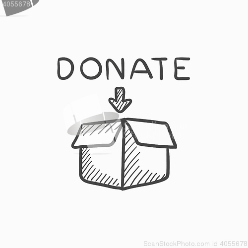 Image of Donation box sketch icon.