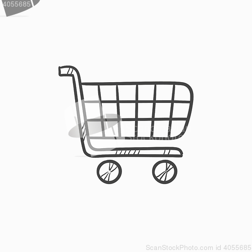 Image of Shopping cart sketch icon.