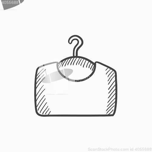 Image of Sweater on hanger sketch icon.