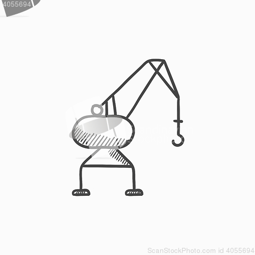 Image of Harbor crane sketch icon.