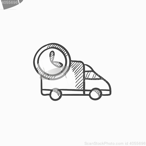 Image of Delivery truck sketch icon.