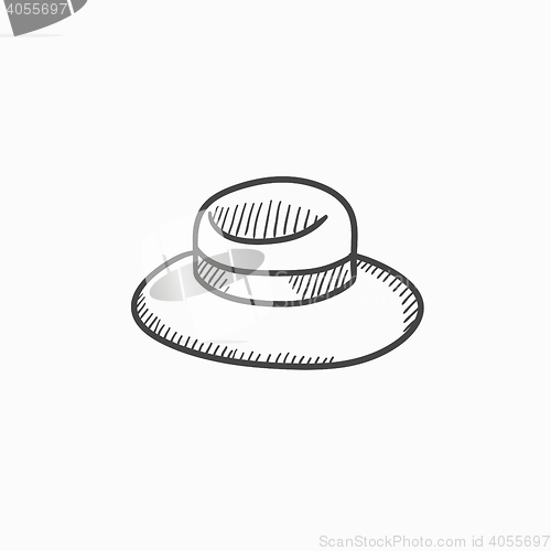 Image of Summer hat sketch icon.