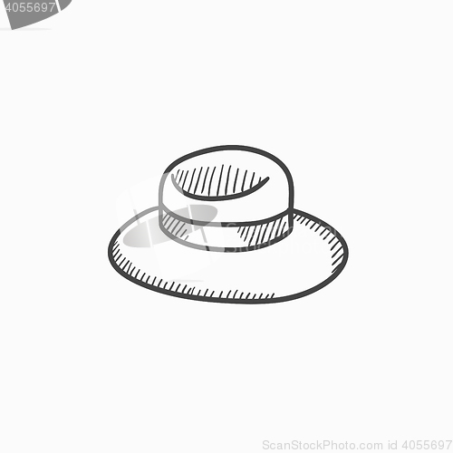 Image of Summer hat sketch icon.
