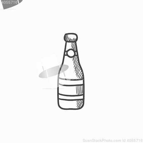 Image of Glass bottle sketch icon.