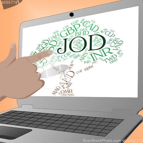 Image of Jod Currency Indicates Worldwide Trading And Banknote