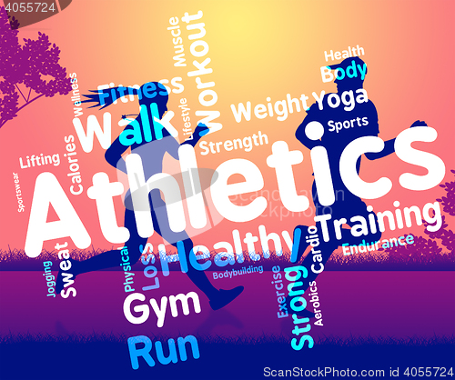 Image of Athletics Word Shows Working Out And Exercise