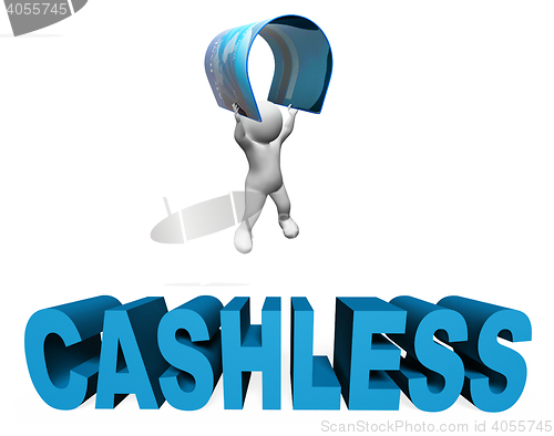 Image of Cashless Credit Card Indicates Purchase Prepaid And Prepay 3d Re