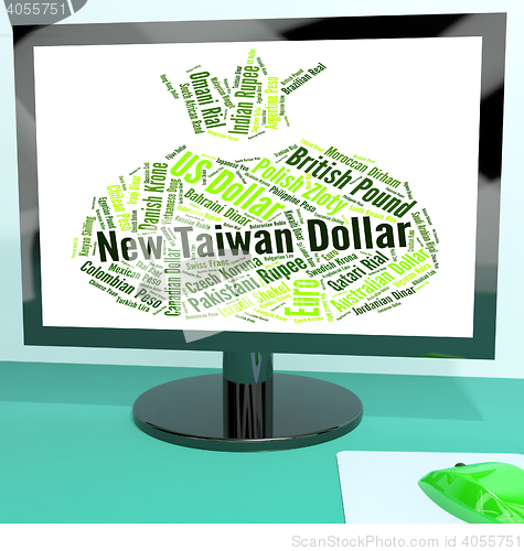 Image of New Taiwan Dollar Shows Exchange Rate And Dollars