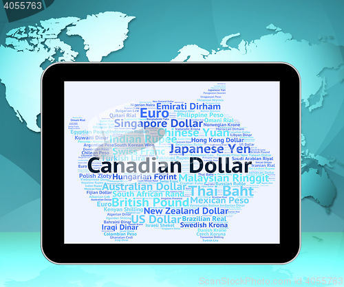 Image of Canadian Dollar Represents Foreign Exchange And Banknotes