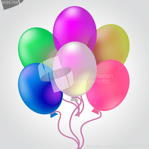 Image of Celebrate With Balloons Indicates Joy Cheerful And Celebrates